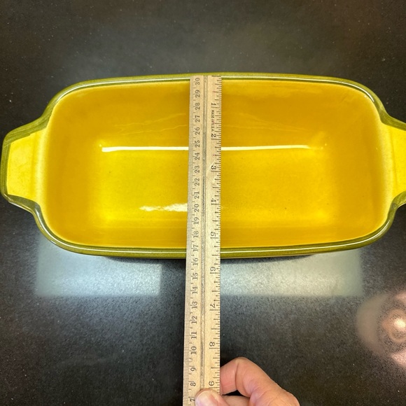 Los Angeles Potteries Ovenware 603 Yellow Corn Squash Loaf Pan Hand-painted - Picture 9 of 10